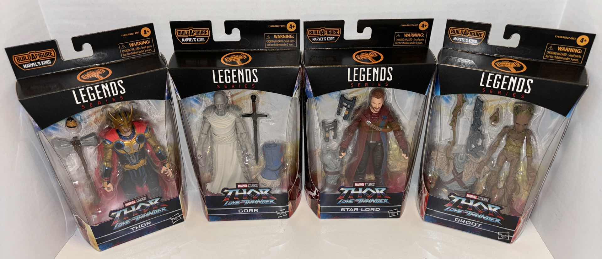 Photo 1 of NEW HASBRO MARVEL STUDIOS THOR LOVE & THUNDER 4-PACK ACTION FIGURE & ACCESSORIES, “THOR”, “GORR”, “STAR-LORD” & “GROOT”