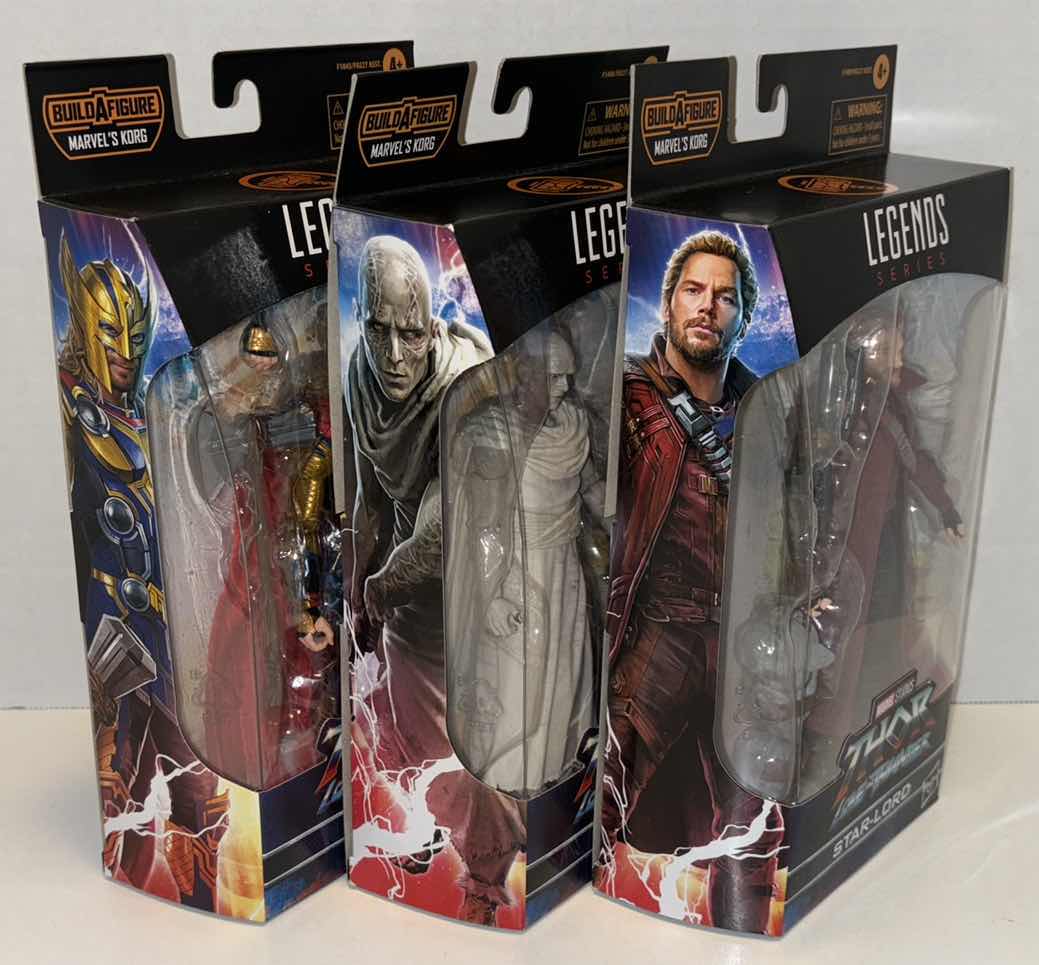 Photo 2 of NEW HASBRO MARVEL STUDIOS THOR LOVE & THUNDER 3-PACK ACTION FIGURE & ACCESSORIES, “THOR”, “GORR” & “STAR-LORD”