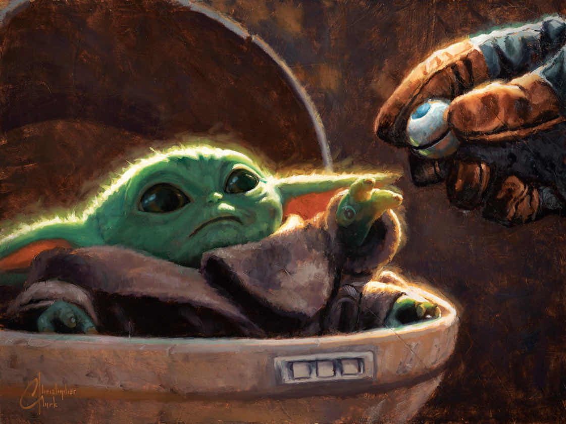 Photo 1 of NEW ACME ARCHIVES DIRECT STAR WARS OFFICIALLY LICENSED 22” X 16.5” GICLEE ON ROLLED CANVAS W/COA, “AN UNLIKELY FRIEND” BY CHRISTOPHER CLARK, #57 OF 95 PC HAND-NUMBERED EDITION (SKU: SWM1286)