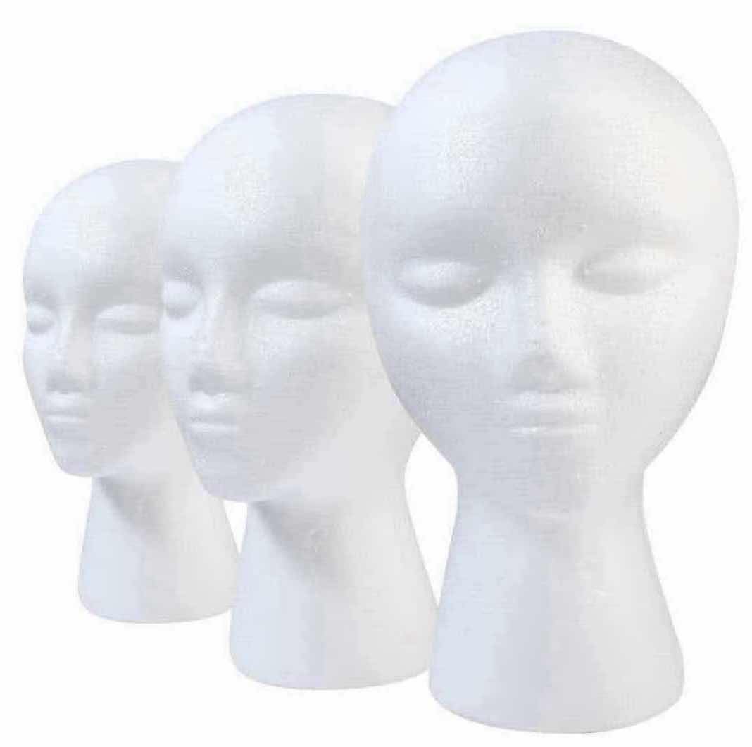 Photo 2 of NEW THE HAT WORKS BY RUBIES 11" STYROFOAM FEMALE MANNEQUIN HEAD FOR MULTIPURPOSE WIGS/DISPLAY STAND (3)