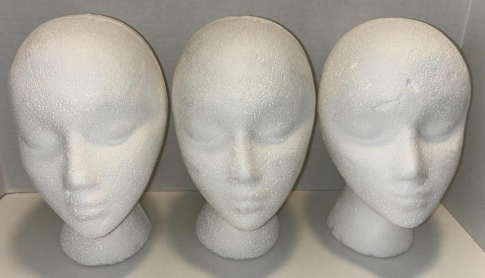 Photo 1 of NEW THE HAT WORKS BY RUBIES 11" STYROFOAM FEMALE MANNEQUIN HEAD FOR MULTIPURPOSE WIGS/DISPLAY STAND (3)