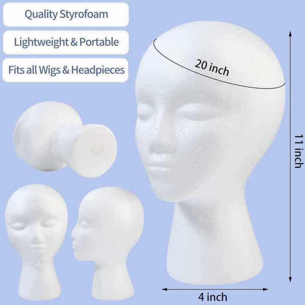 Photo 3 of NEW THE HAT WORKS BY RUBIES 11" STYROFOAM FEMALE MANNEQUIN HEAD FOR MULTIPURPOSE WIGS/DISPLAY STAND (3)