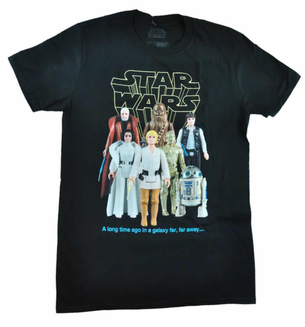 Photo 1 of NEW STAR WARS GOOD GUYS ACTION FIGURE T-SHIRT (BLACK, LARGE)