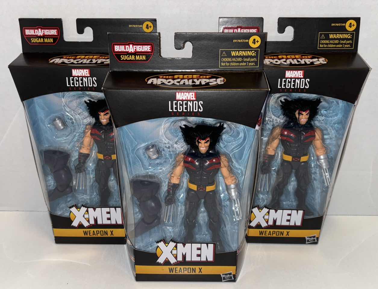 Photo 1 of NEW HASBRO MARVEL LEGENDS SERIES X-MEN THE AGE OF APOCALYPSE “WEAPON X” ACTION FIGURE & ACCESSORIES 3-PACK BUNDLE