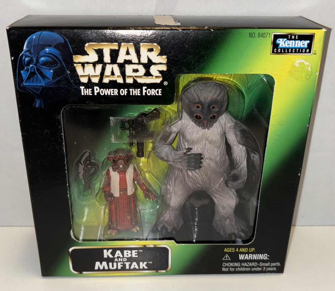 Photo 1 of NEW HASBRO 1998 THE KENNER COLLECTION STAR WARS THE POWER OF THE FORCE 2-PACK ACTION FIGURES & ACCESSORIES, “KABE AND MUFTAK”