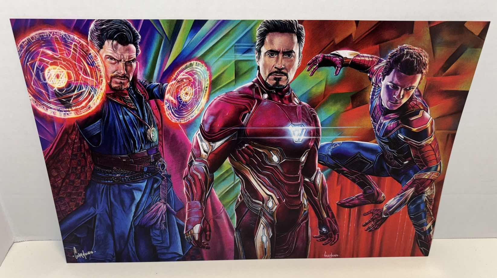 Photo 1 of VICTOR GARDUNO AVENGERS ENDGAME 11” X 17” INFINITY GLOSS UNFRAMED PRINT W EMBOSSED SEAL, DIGITAL SIGNATURE & OFFICIAL SIGNATURE W COA INCLUDED, STORED IN A RIGID PRINT PROTECTOR SLEEVE