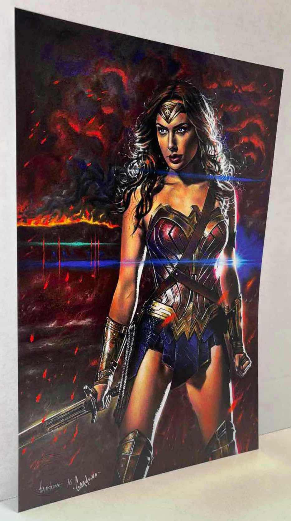 Photo 1 of VICTOR GARDUNO “DIANA PRINCE” 11” X 17” INFINITY GLOSS UNFRAMED PRINT W EMBOSSED SEAL, DIGITAL SIGNATURE & OFFICIAL SIGNATURE W COA INCLUDED, STORED IN A RIGID PRINT PROTECTOR SLEEVE