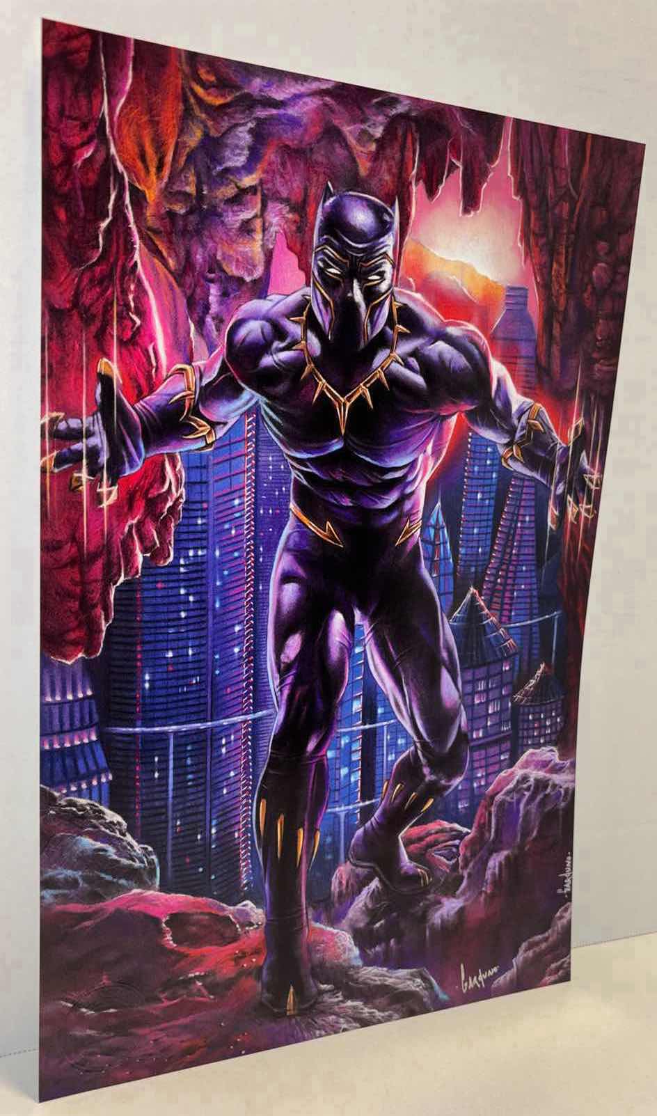Photo 1 of VICTOR GARDUNO “CLASSIC BLACK PANTHER” 11” X 17” INFINITY GLOSS UNFRAMED PRINT W EMBOSSED SEAL, DIGITAL SIGNATURE & OFFICIAL SIGNATURE W COA INCLUDED, STORED IN A RIGID PRINT PROTECTOR SLEEVE