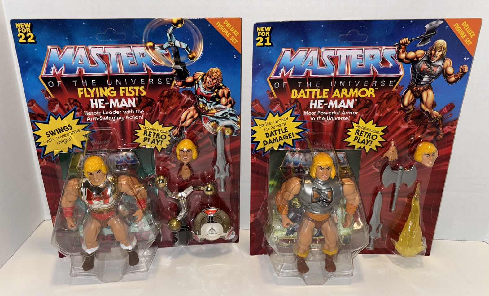 Photo 1 of NEW MATTEL MASTERS OF THE UNIVERSE 2-PACK “FLYING FISTS HE-MAN” & “BATTLE ARMOR HE-MAN” ACTION FIGURES & ACCESSORIES