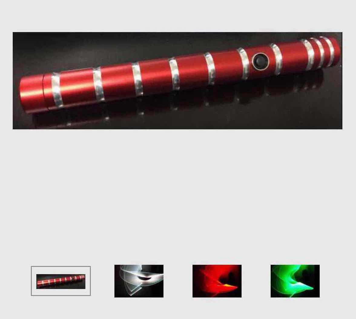 Photo 2 of NEW 37.25" RED ALUMINUM LIGHT SWORD SABER COLOR CHANGING LED-RED, GREEN, BLUE (#201RDS)
