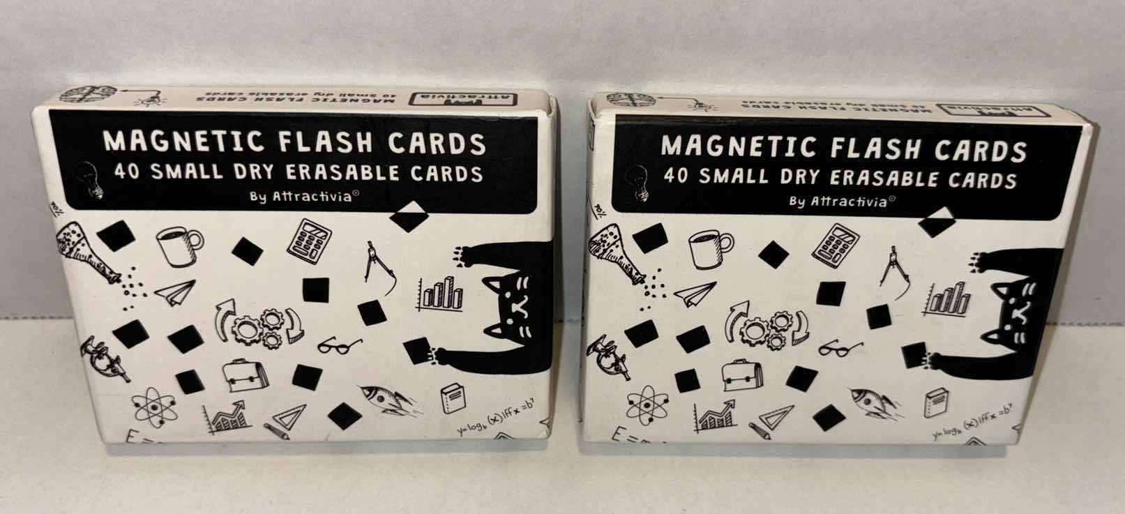 Photo 1 of NEW ATTRACTIVIA MAGNETIC FLASH CARDS, 40 CT SMALL DRY ERASABLE CARDS 2.8” X 1.8” (2 SETS)