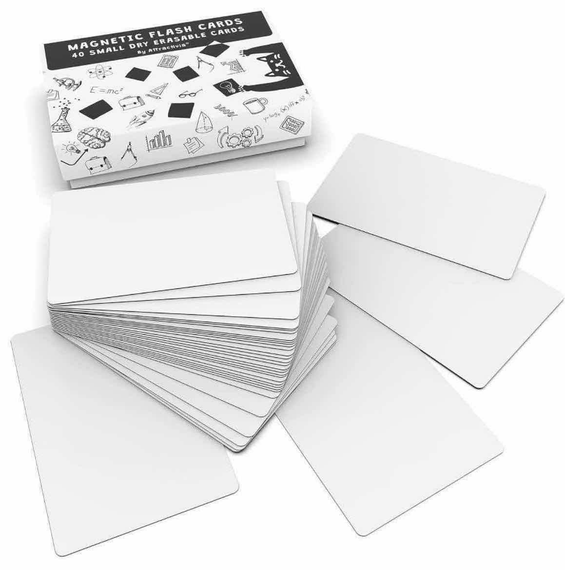 Photo 3 of NEW ATTRACTIVIA MAGNETIC FLASH CARDS, 40 CT SMALL DRY ERASABLE CARDS 2.8” X 1.8” (2 SETS)