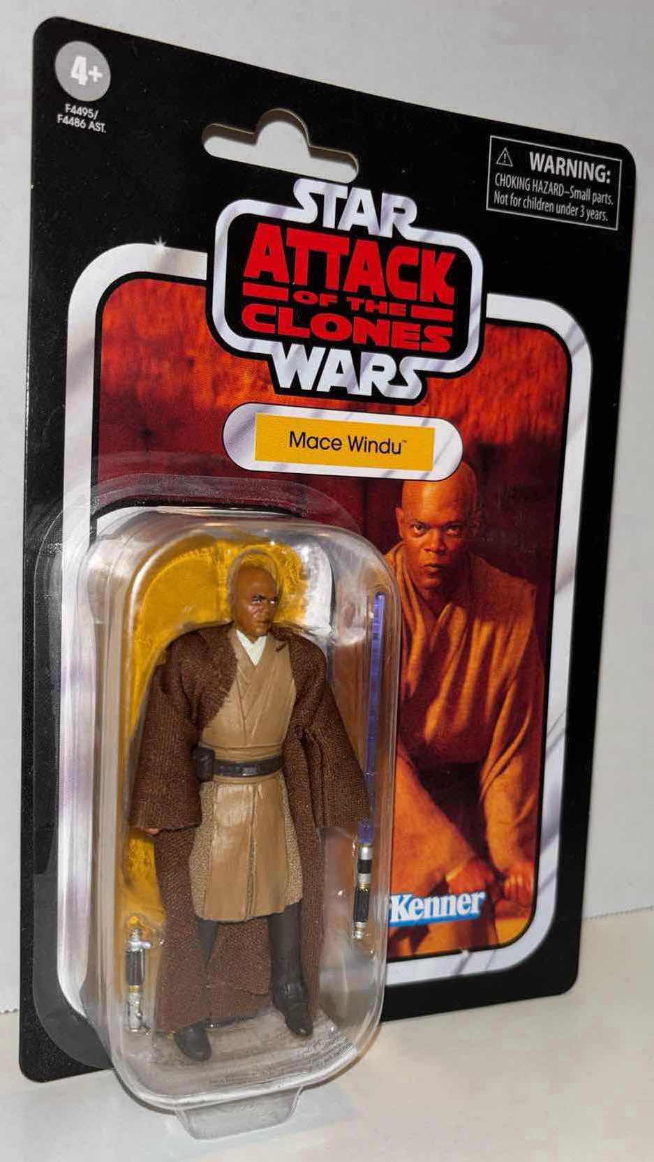 Photo 1 of NEW STAR WARS ATTACK OF THE CLONES 3.75” THE VINTAGE COLLECTION ACTION FIGURE & ACCESSORIES, “MACE WINDU” (1)