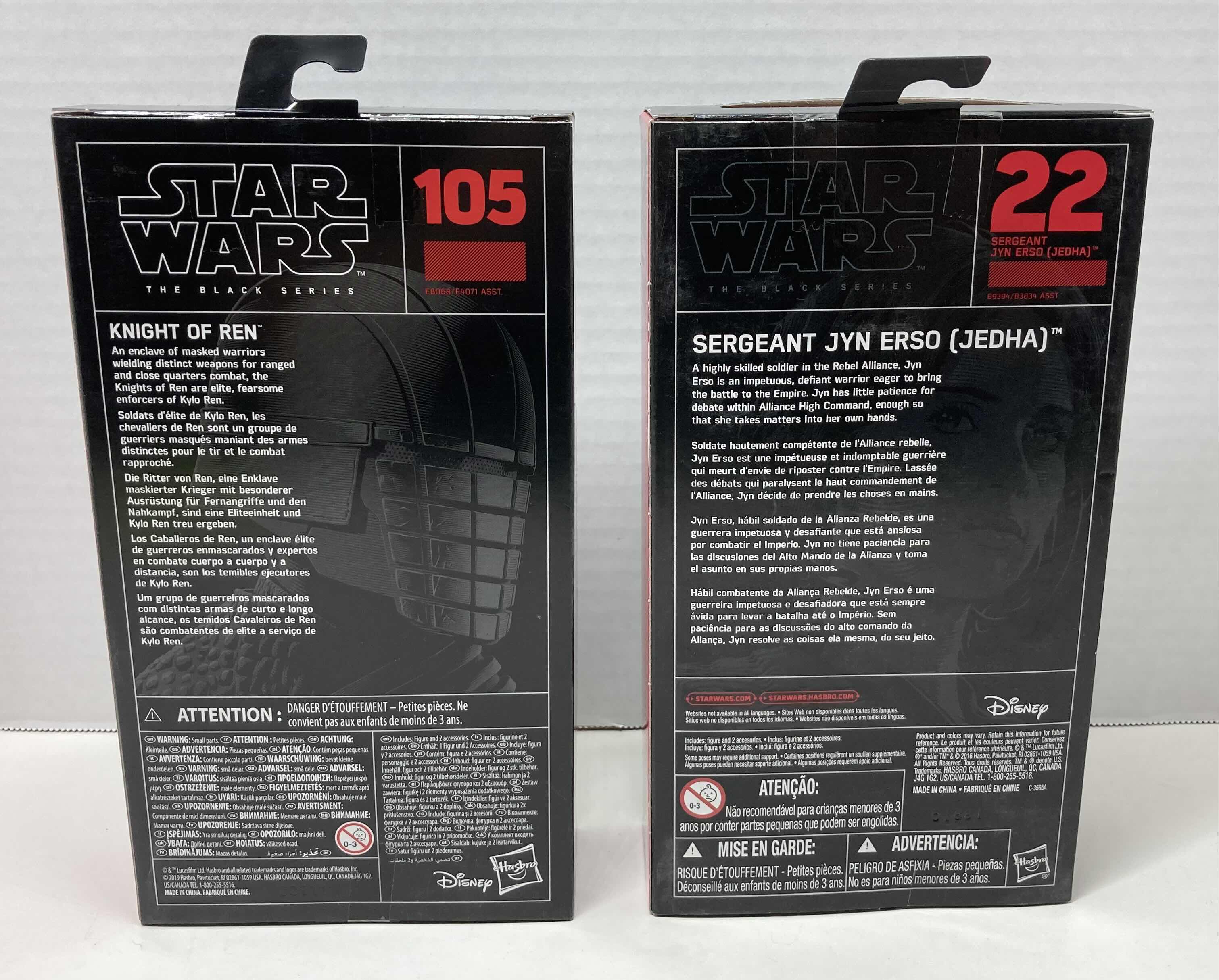 Photo 2 of NEW STAR WARS BLACK SERIES 2-PACK ACTION FIGURES, KNIGHT OF REN & JYN ERSO