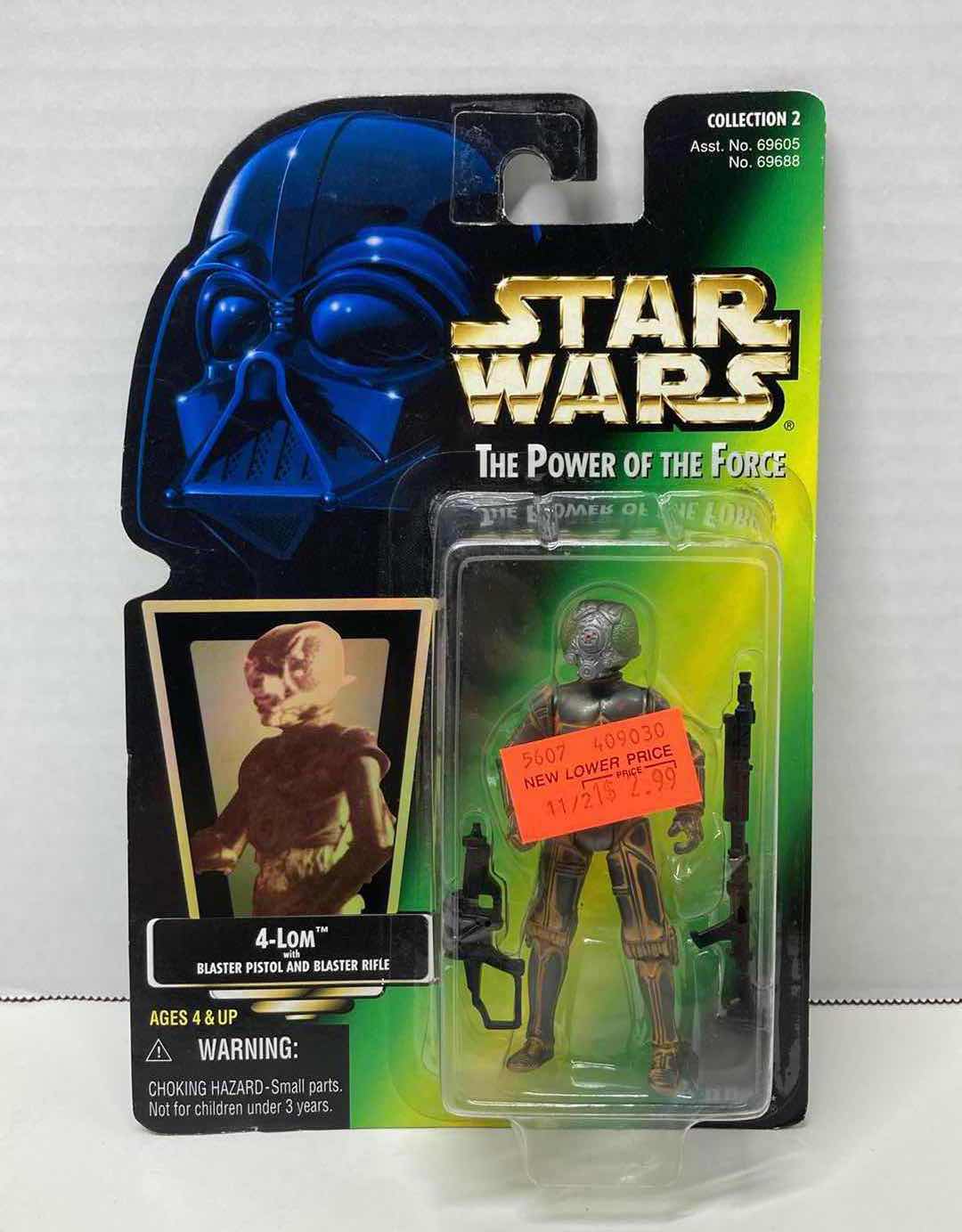 Photo 1 of NEW STAR WARS THE POWER OF THE FORCE ACTION FIGURE, 4-LOM W BLASTER PISTOL & BLASTER RIFLE