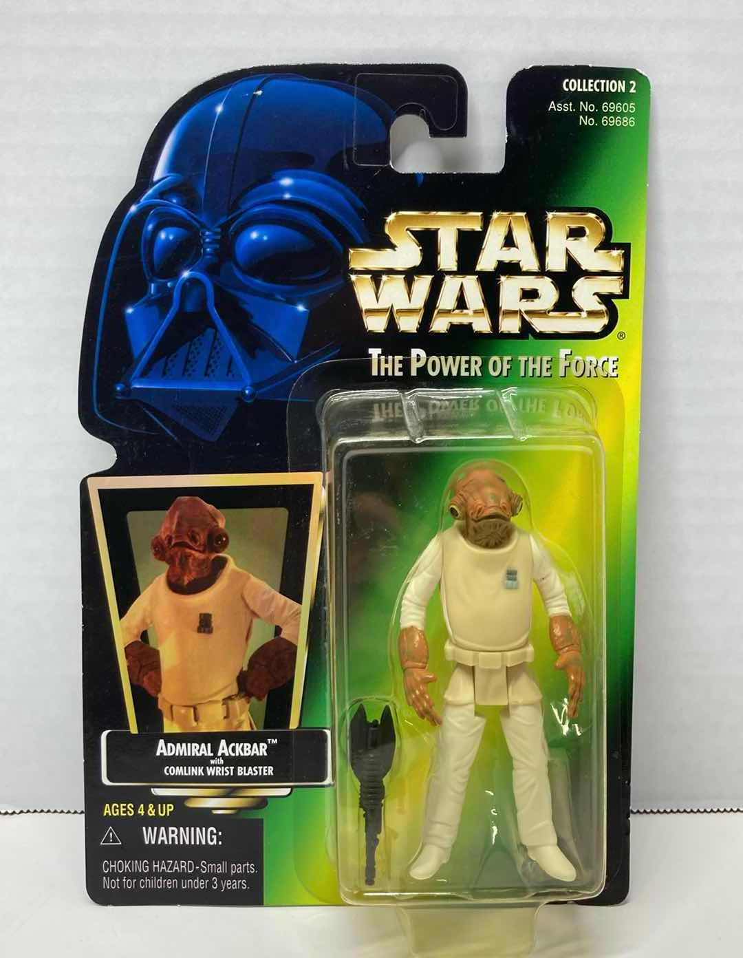 Photo 1 of NEW STAR WARS THE POWER OF THE FORCE ACTION FIGURE, ADMIRAL ACKBAR W COMLINK WRIST BLASTER