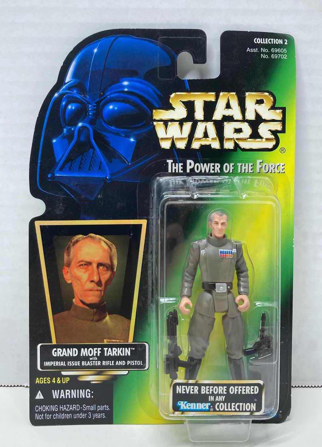 Photo 1 of NEW STAR WARS THE POWER OF THE FORCE ACTION FIGURE, GRAND MOFF TARKINGTON W IMPERIAL ISSUE BLASTER RIFLE & PISTOL