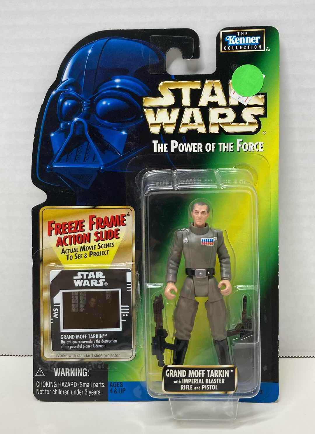 Photo 1 of NEW STAR WARS THE POWER OF THE FORCE ACTION FIGURE, GRAND MOFF TARKIIN W IMPERIAL BLASTER RIFLE, PISTOL & FREEZE FRAME ACTION SLIDE