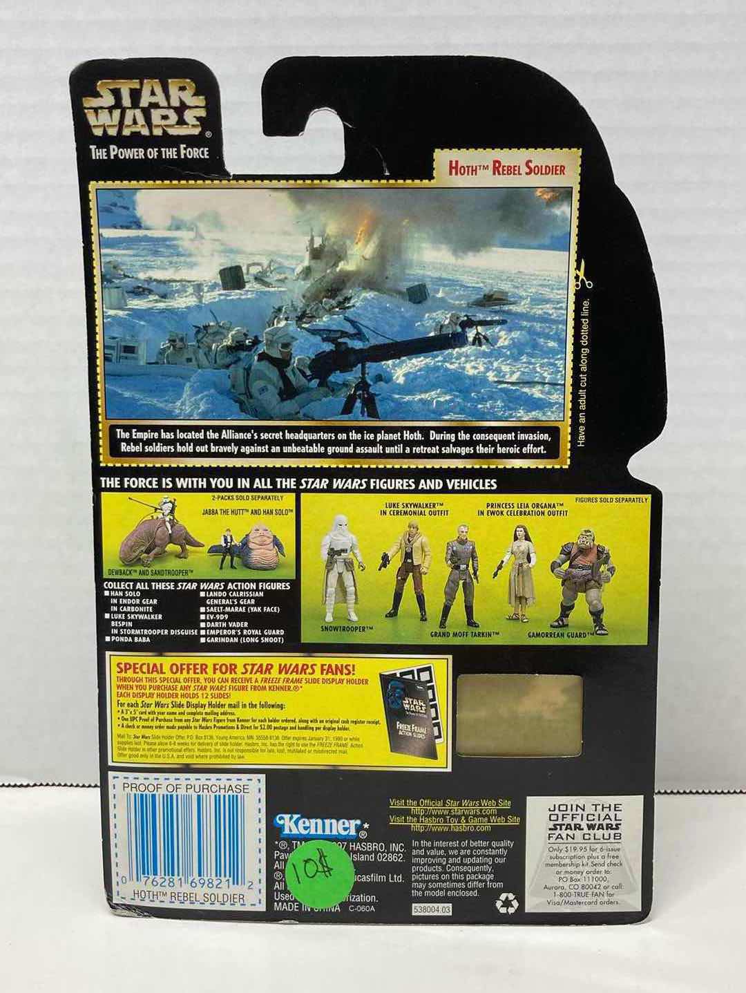 Photo 2 of NEW STAR WARS THE POWER OF THE FORCE ACTION FIGURE, HOTH REBEL SOLDIER W SURVIVAL BACKPACK, BLASTER RIFLE & FREEZE FRAME ACTION SLIDE