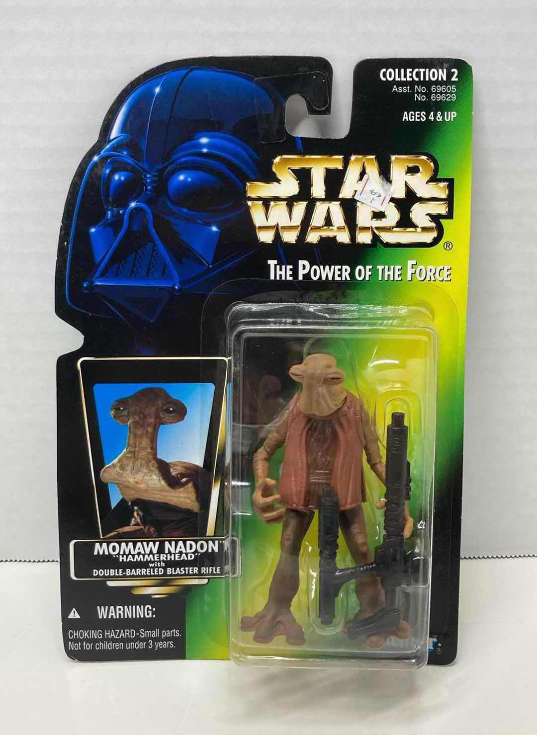 Photo 1 of NEW STAR WARS THE POWER OF THE FORCE ACTION FIGURE, MOMAW NADON “HAMMERHEAD” W DOUBLE-BARRELED BLASTER RIFLE