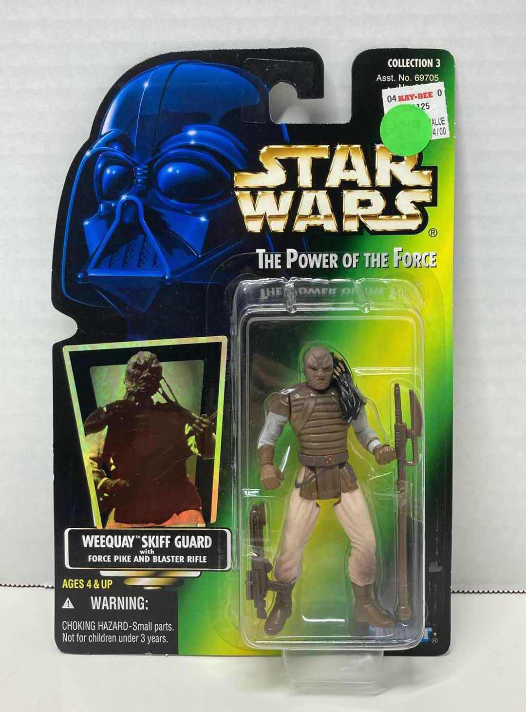 Photo 1 of NEW STAR WARS THE POWER OF THE FORCE ACTION FIGURE, WEEQUAY SKIFF GUARD W FORCE PIKE & BLASTER RIFLE