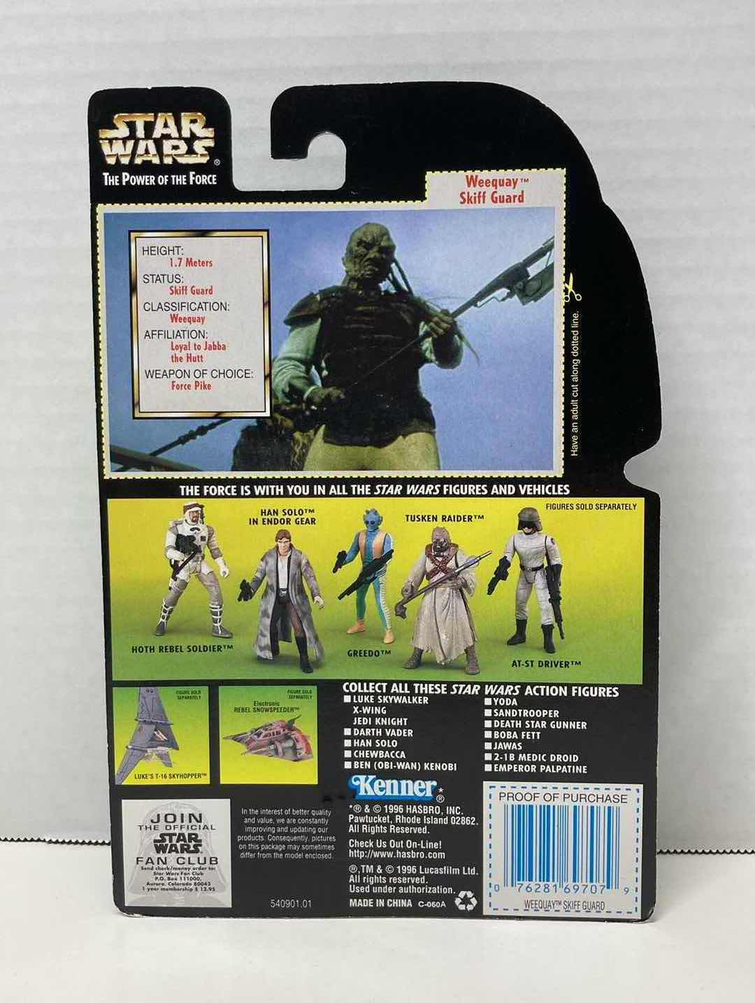Photo 2 of NEW STAR WARS THE POWER OF THE FORCE ACTION FIGURE, WEEQUAY SKIFF GUARD W FORCE PIKE & BLASTER RIFLE