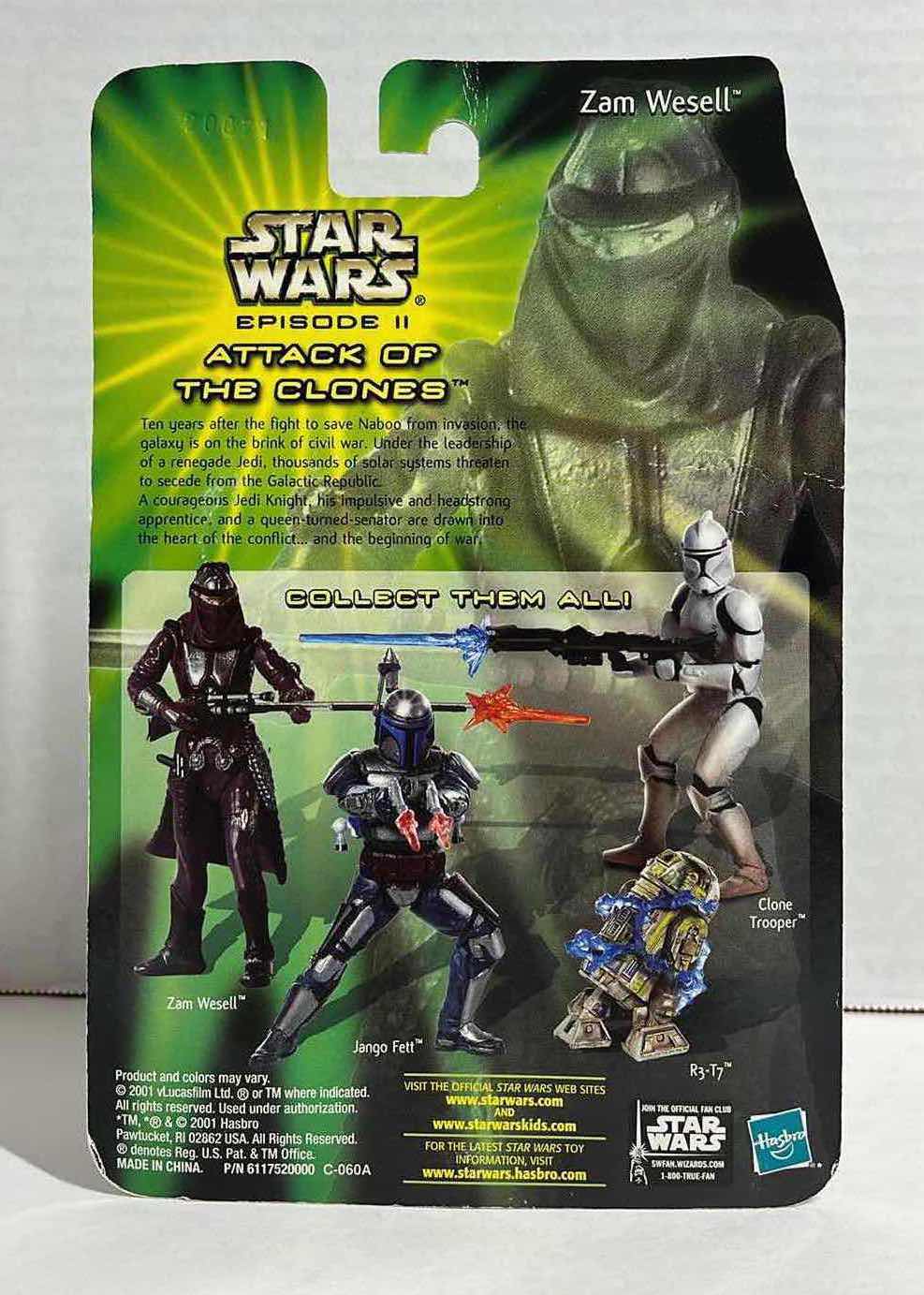 Photo 2 of NEW STAR WARS ATTACK OF THE CLONES ACTION FIGURE, ZAM WESELL
