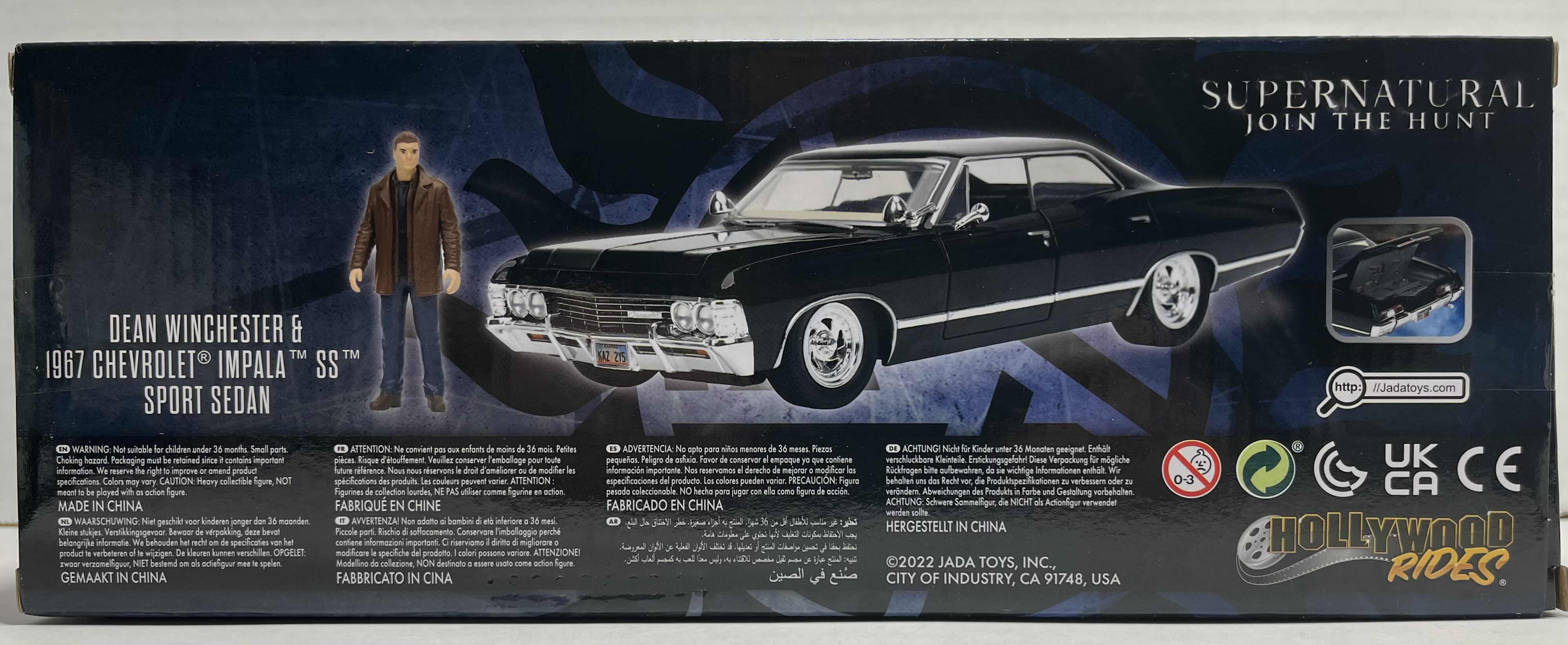 Photo 3 of NEW JADA TOYS HOLLYWOOD RIDES DIE-CAST FIGURE SUPERNATURAL JOIN THE HUNT DEAN WINCHESTER & 1967 CHEVROLET IMPALA SS SPORT SEDAN