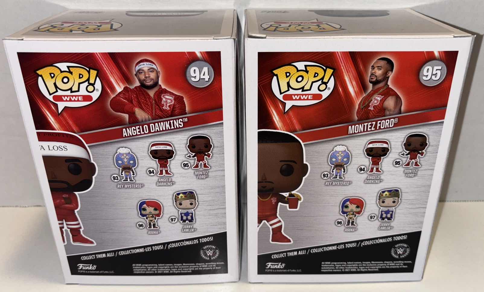 Photo 3 of NEW FUNKO POP! WWE VINYL FIGURES 2-PACK, #94 ANGELO DAWKINS & #95 MONTEZ FORD