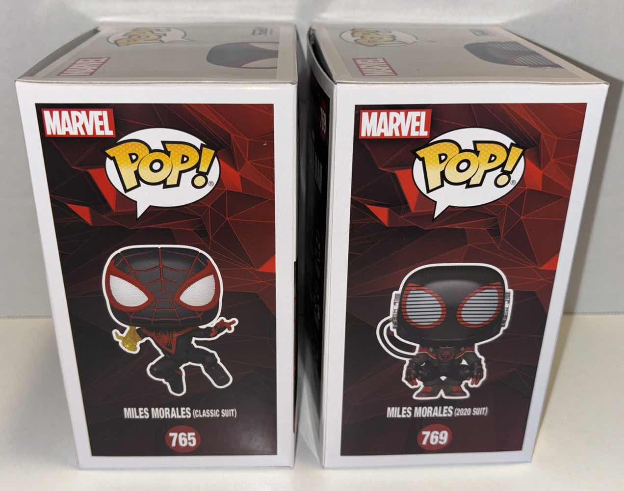 Photo 2 of NEW FUNKO POP! MARVEL SPIDER-MAN BOBBLE-HEAD FIGURE 2-PACK, GAMERVERSE #765 MILES MORALES (CLASSIC SUIT) & #769 MILES MORALES (2020 SUIT)