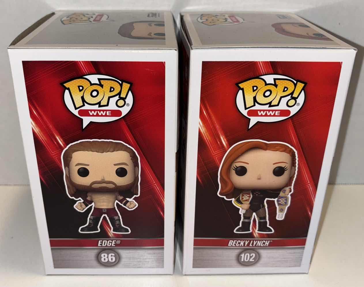 Photo 2 of NEW FUNKO POP! WWE VINYL FIGURES 2-PACK, #86 EDGE & #102 BECKY LYNCH