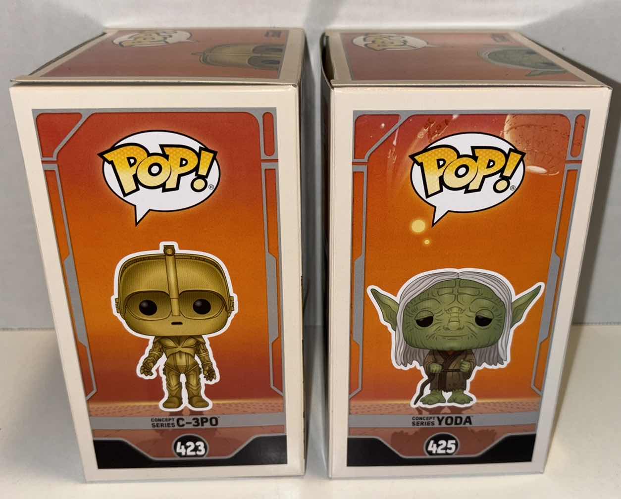 Photo 2 of NEW FUNKO POP! STAR WARS BOBBLE-HEAD FIGURE 2-PACK, #423 CONCEPT SERIES C-3PO & #425 CONCEPT SERIES YODA