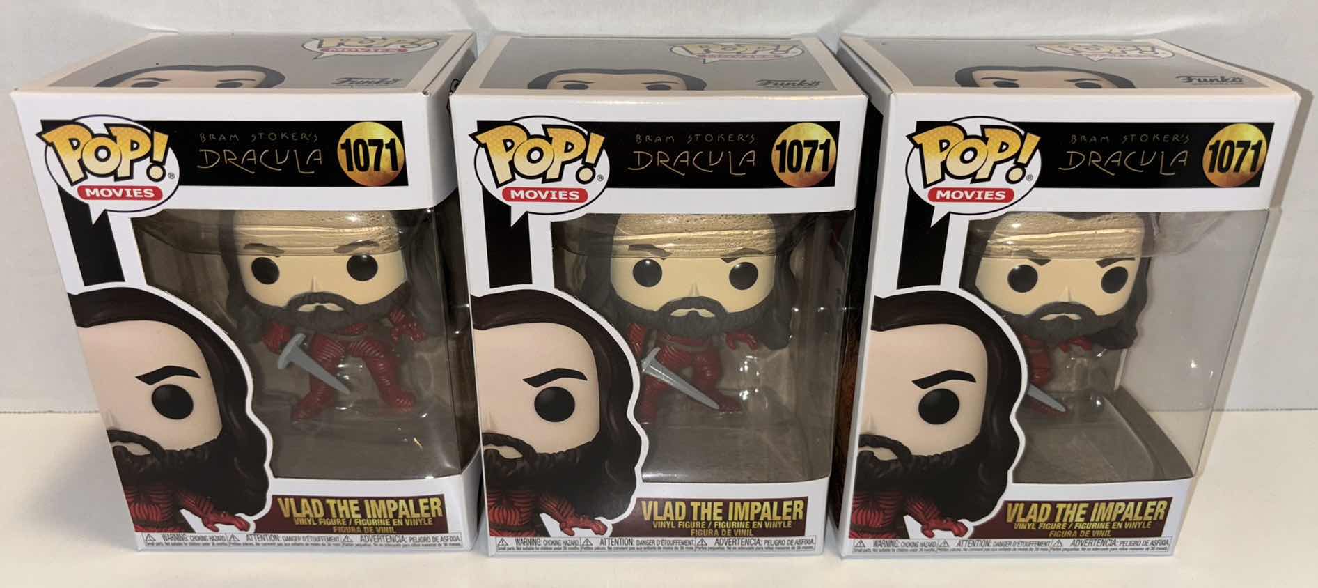 Photo 1 of NEW FUNKO POP! MOVIES 3-PACK VINYL FIGURES, BRAM STOKER’S DRACULA #1071 VLAD THE IMPALER