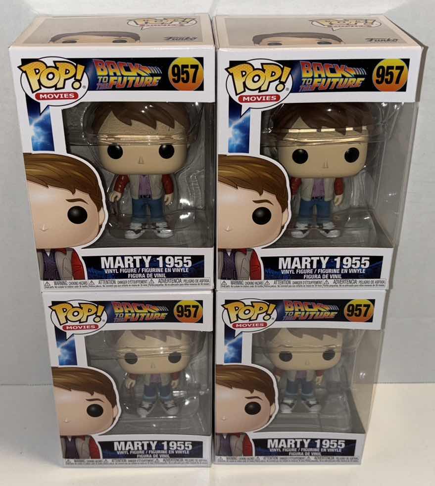 Photo 1 of NEW FUNKO POP! MOVIES 4-PACK VINYL FIGURE, BACK TO THE FUTURE #957 MARTY 1955