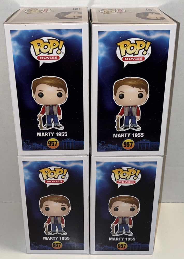 Photo 2 of NEW FUNKO POP! MOVIES 4-PACK VINYL FIGURE, BACK TO THE FUTURE #957 MARTY 1955