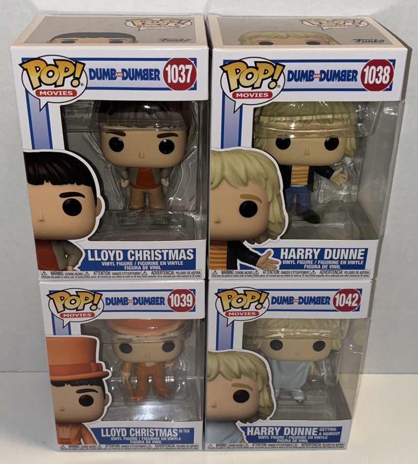 Photo 1 of NEW FUNKO POP! MOVIES 4-PACK VINYL FIGURE, DUMB AND DUMBER #1037, #1038, #1039, #1042