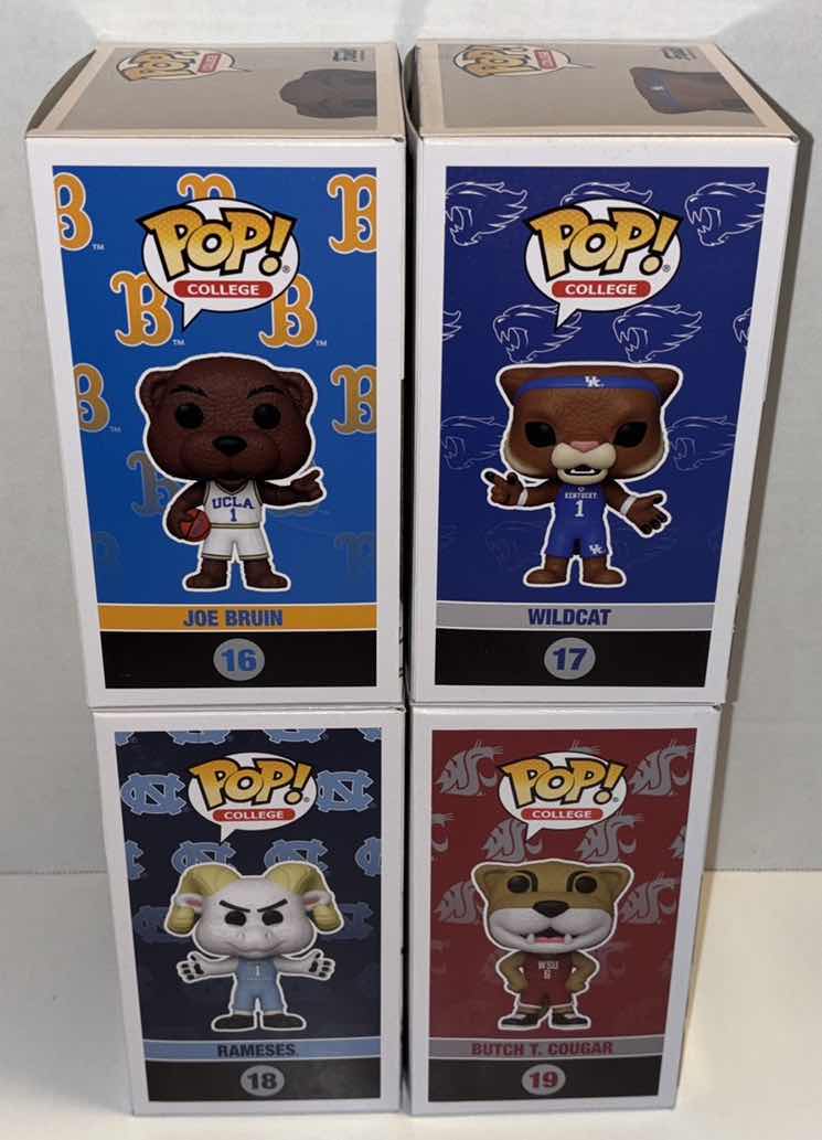 Photo 2 of NEW FUNKO POP! COLLEGE MASCOT 4-PACK VINYL FIGURE, #16, #17, #18 & #19