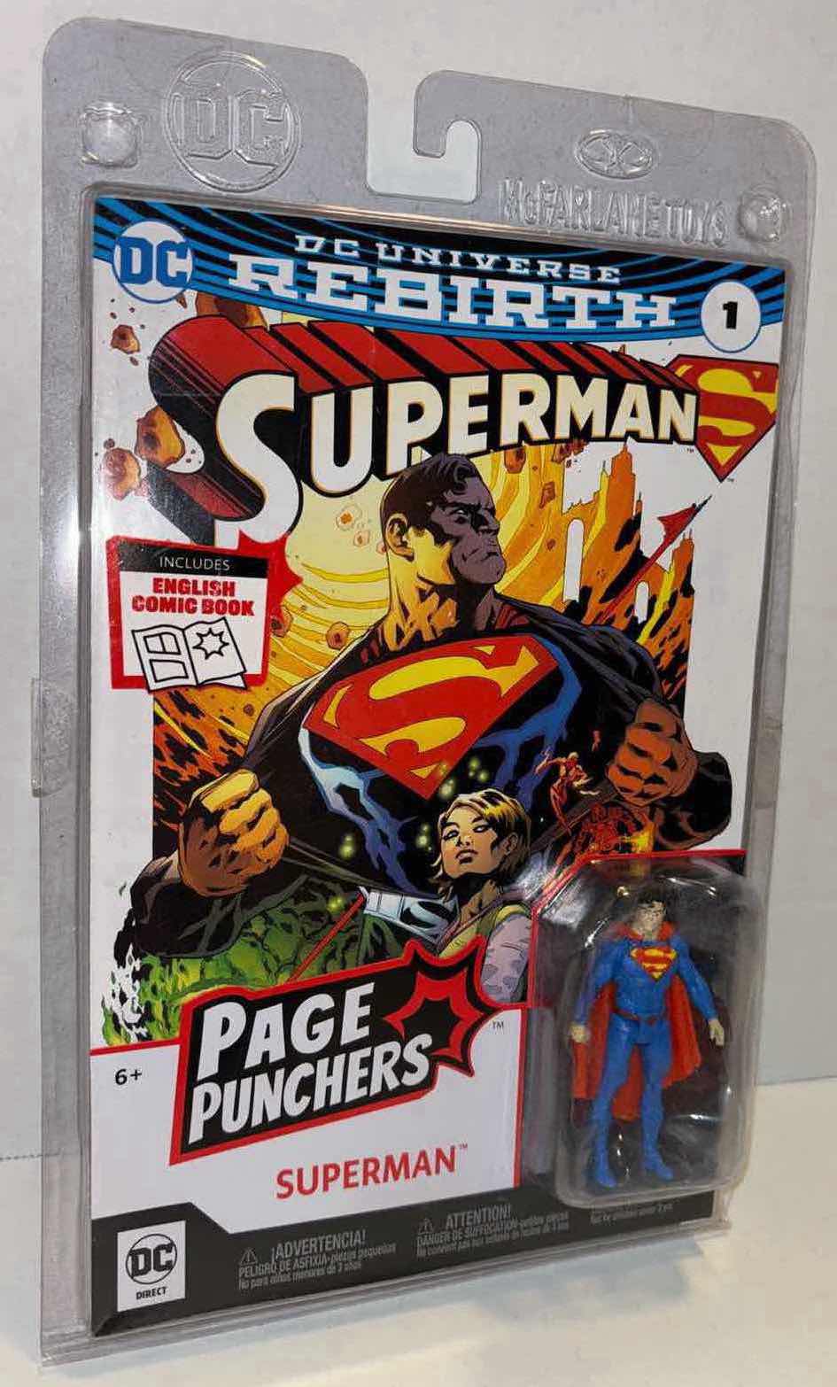 Photo 1 of NEW DC DIRECT PAGE PUNCHERS SUPERMAN FIGURE & DC UNIVERSE REBIRTH COMIC BOOK