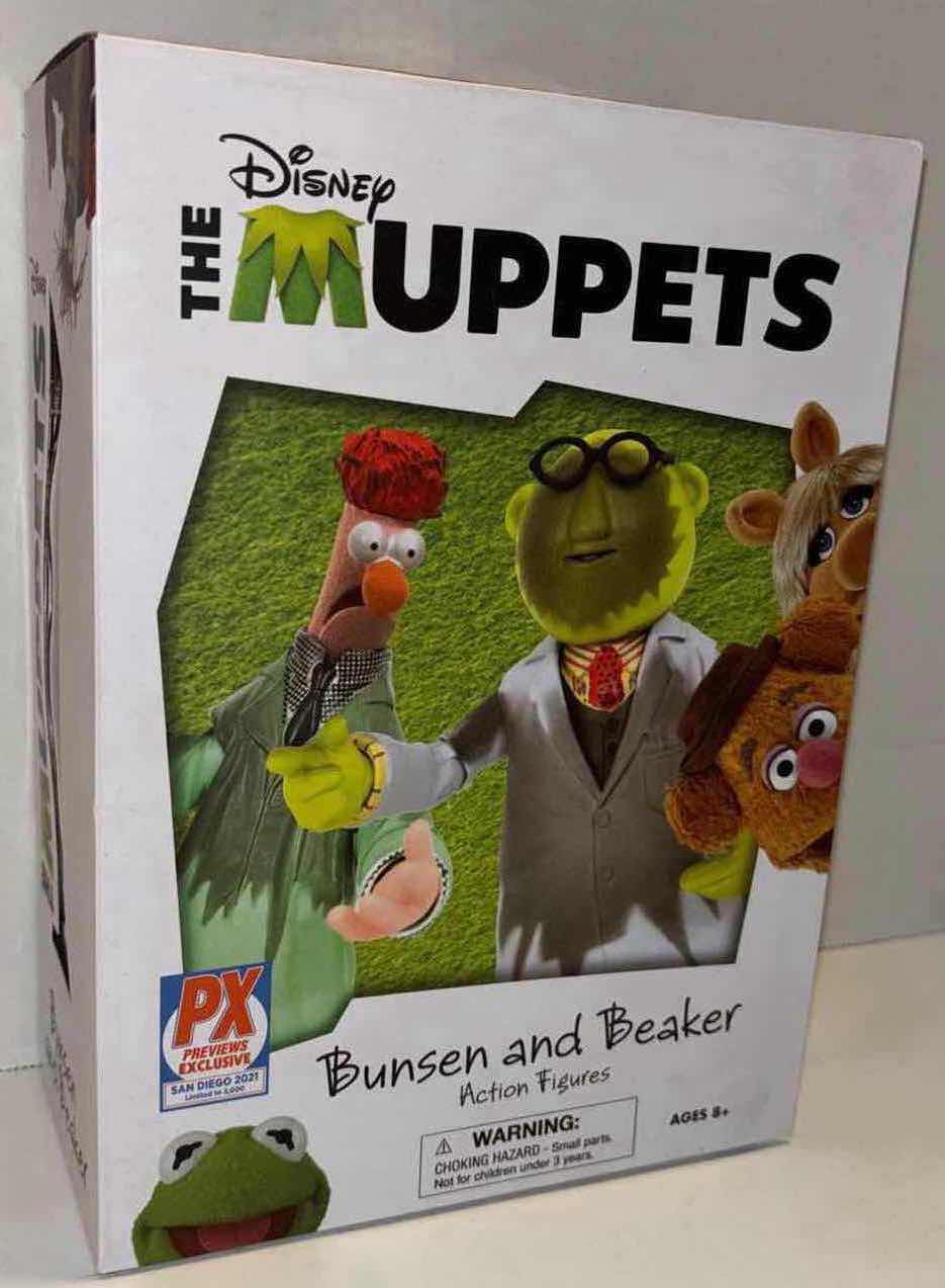 Photo 3 of NEW DIAMOND SELECT TOYS THE MUPPETS ACTION FIGURES, PX PREVIEWS EXCLUSIVE SAN DIEGO 2021 LIMITED EDITION 1 OF 3,000 “BUNSEN AND BEAKER LAB ACCIDENT”