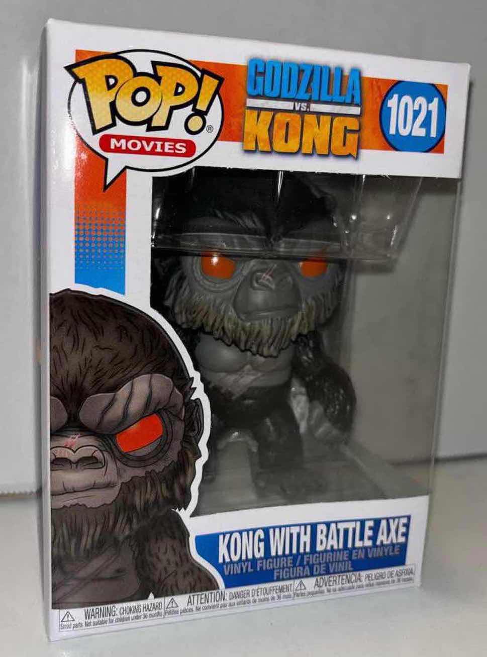 Photo 1 of NEW FUNKO POP! MOVIES GODZILLA VS KONG VINYL FIGURE, #1021 KONG WITH BATTLE AXE