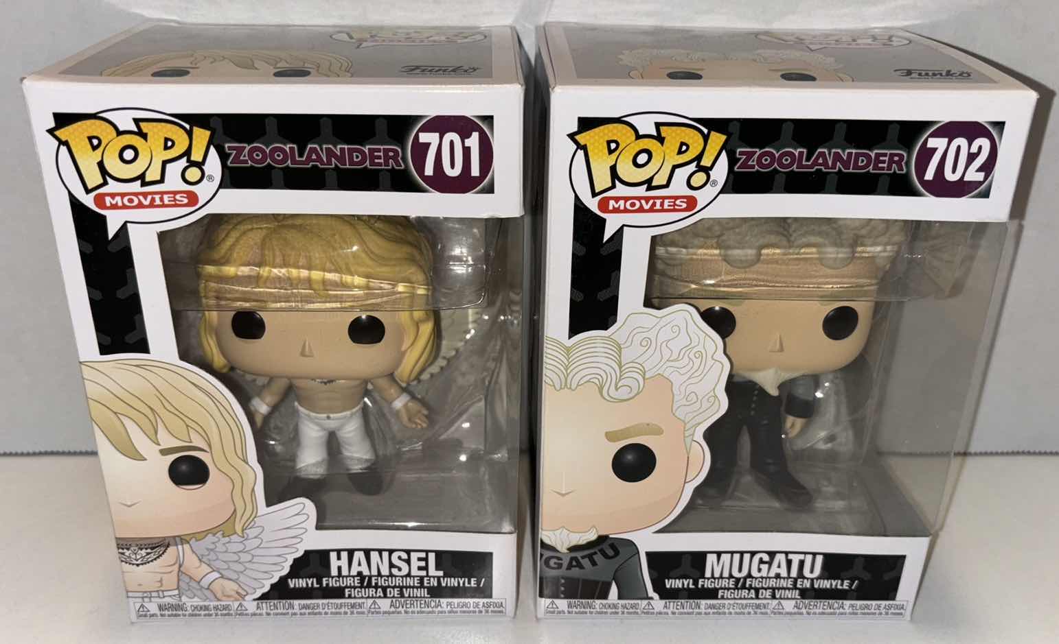 Photo 1 of NEW FUNKO POP! MOVIES 2-PACK ZOOLANDER VINYL FIGURE, #701 HANSEL & #702 MUGATU