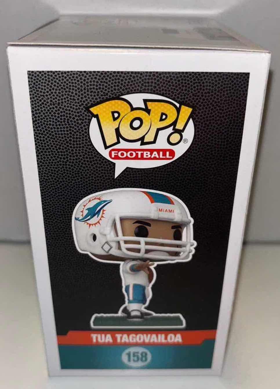 Photo 2 of NEW FUNKO POP! NFL FOOTBALL VINYL FIGURE, MIAMI DOLPHINS #158 TUA TAGOVAILOA