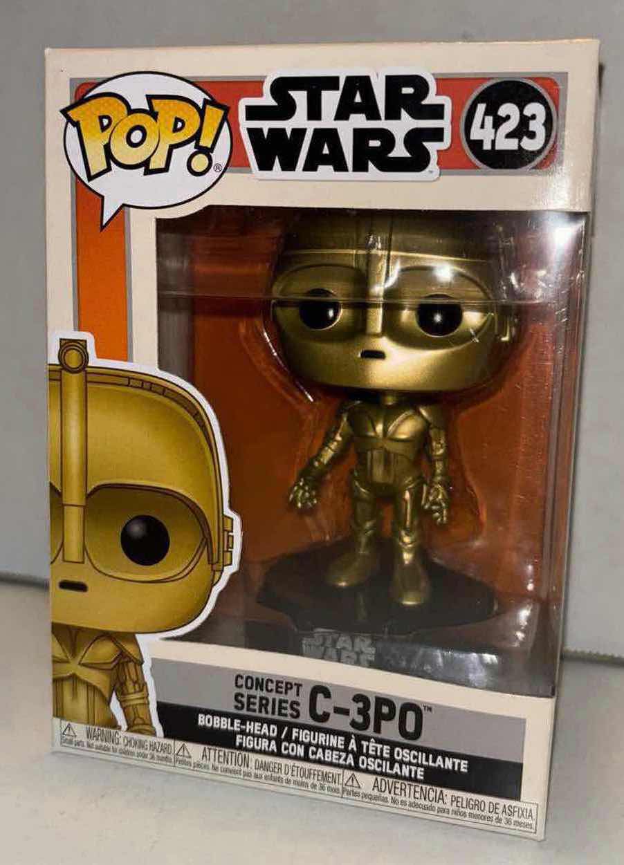 Photo 1 of NEW FUNKO POP! STAR WARS BOBBLE-HEAD VINYL FIGURE, #423 CONCEPT SERIES C-3PO