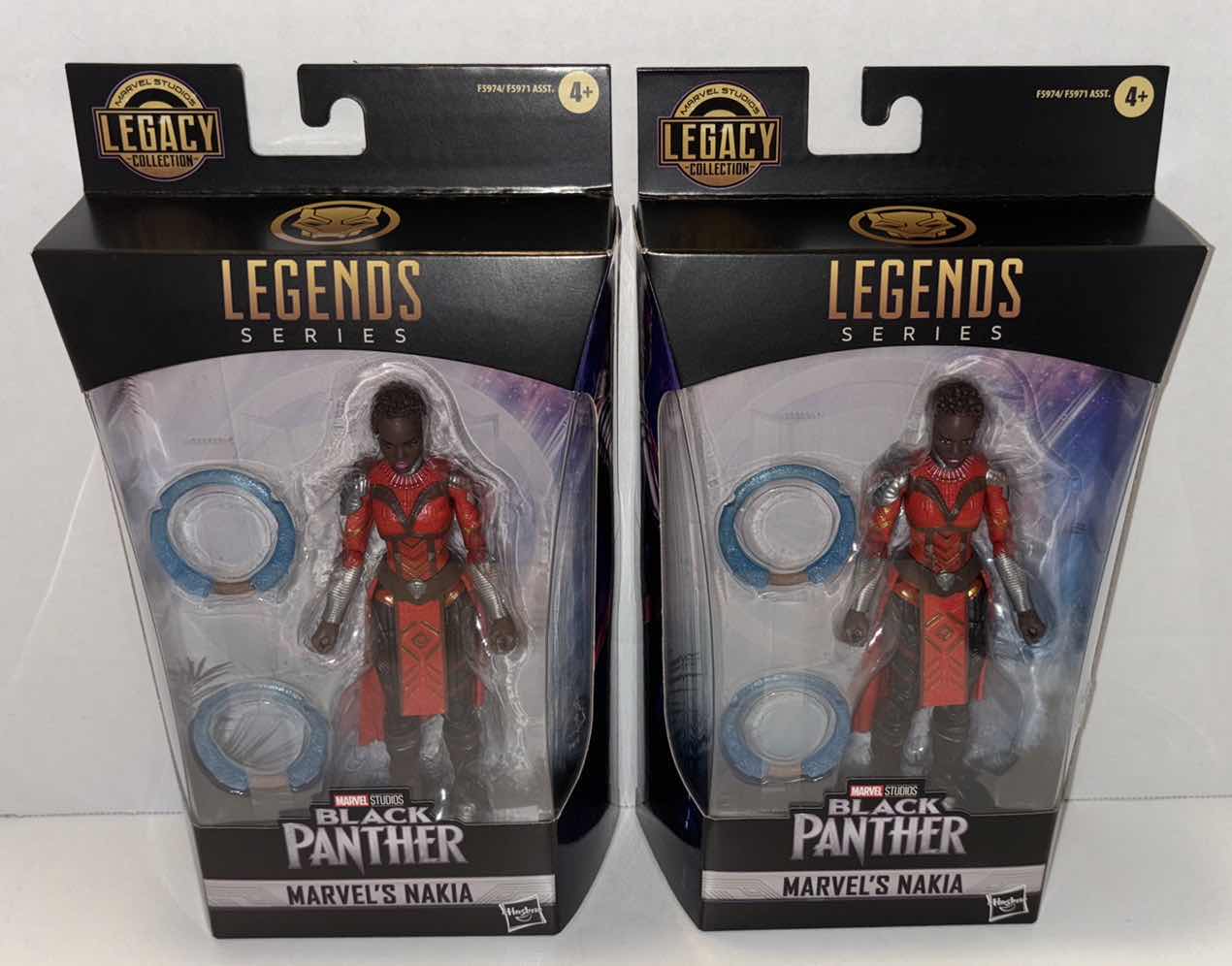 Photo 1 of NEW 2-PACK HASBRO MARVEL STUDIOS LEGACY COLLECTION LEGENDS SERIES BLACK PANTHER ACTION FIGURE & ACCESSORIES, “MARVEL’S NAKIA”