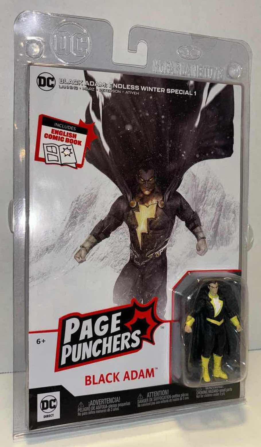 Photo 1 of NEW MCFARLANE TOYS DC DIRECT PAGE PUNCHERS 3” ACTION FIGURE & ENGLISH COMIC BOOK, “BLACK ADAM” & “BLACK ADAM: ENDLESS WINTER SPECIAL 1” COMIC BOOK (1)