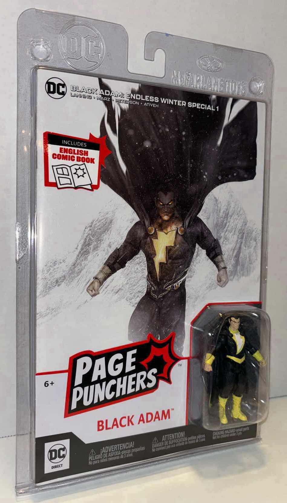 Photo 3 of NEW MCFARLANE TOYS DC DIRECT 2-PACK PAGE PUNCHERS 3” ACTION FIGURE & ENGLISH COMIC BOOK, “BLACK ADAM” & “BLACK ADAM: ENDLESS WINTER SPECIAL 1” COMIC BOOK