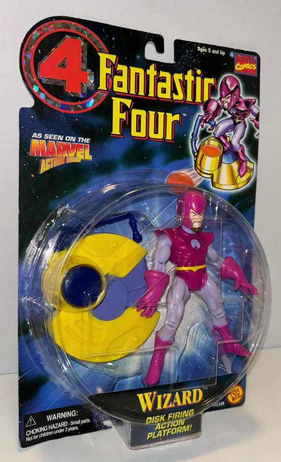 Photo 1 of NEW 1996 TOY BIZ MARVEL COMICS FANTASTIC FOUR ACTION FIGURE & ACCESSORIES, “WIZARD” W DISK FIRING ACTION PLATFORM