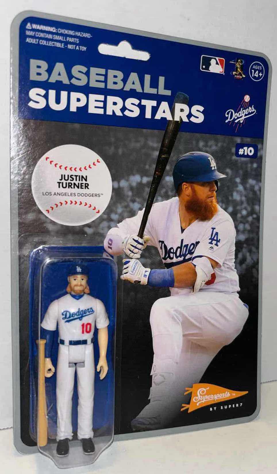 Photo 1 of NEW SUPER7 SUPERSPORTS BASEBALL SUPERSTARS 3.75” POSABLE ACTION FIGURE, “LOS ANGELES DODGERS #10 JUSTIN TURNER”