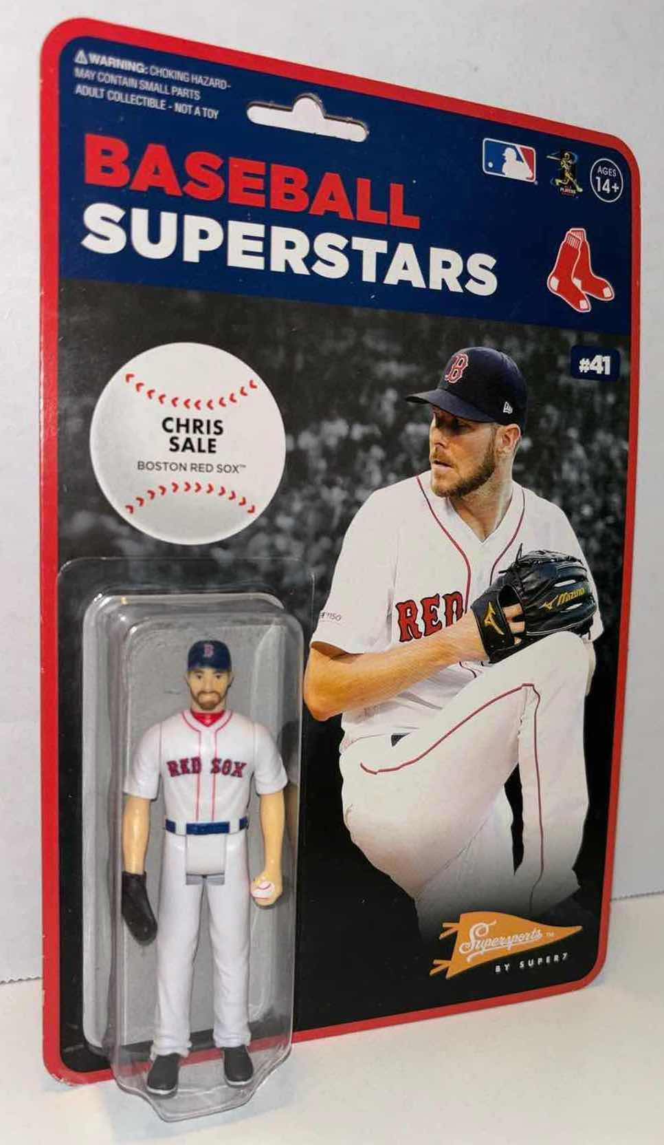 Photo 1 of NEW SUPER7 SUPERSPORTS BASEBALL SUPERSTARS 3.75” POSABLE ACTION FIGURE, “BOSTON RED SOX #41 CHRIS SALE”
