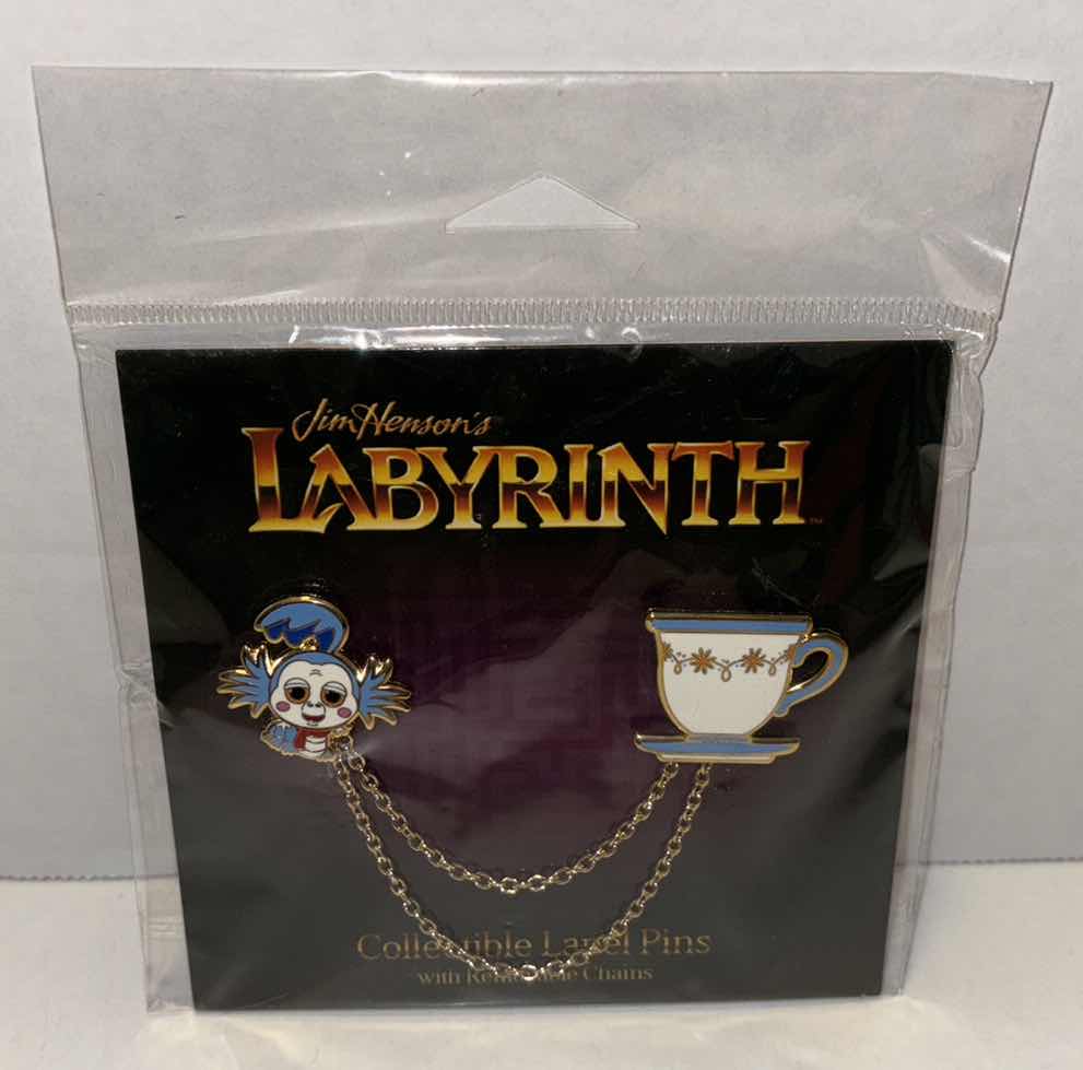 Photo 1 of NEW LITTLE SHOP OF PINS JIM HENSON’S LABYRINTH WORM & TEACUP COLLECTIBLE LAPEL PINS W REMOVABLE CHAINS
